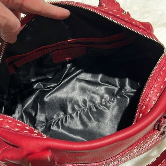 Francesco Biasia Full leather Red Satchel/Shoulder Bag B93 - Picture 9 of 10